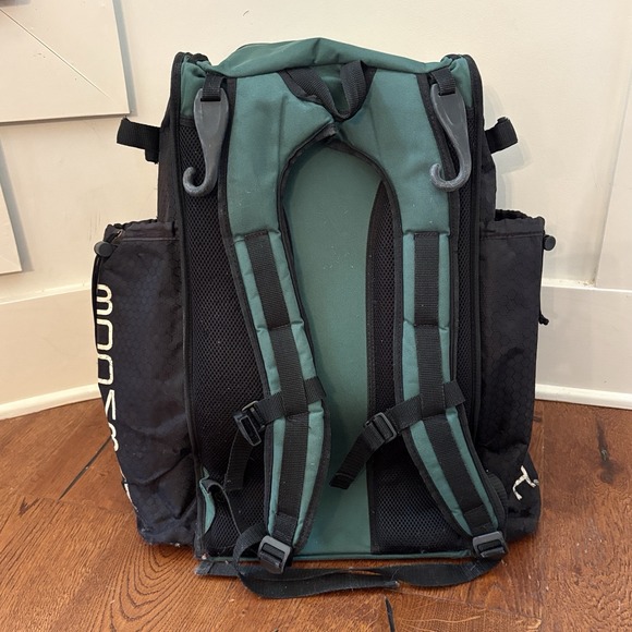 Boombah Superpack Baseball/Softball Bag Bat Pack Backpack Green & Black - Picture 3 of 15